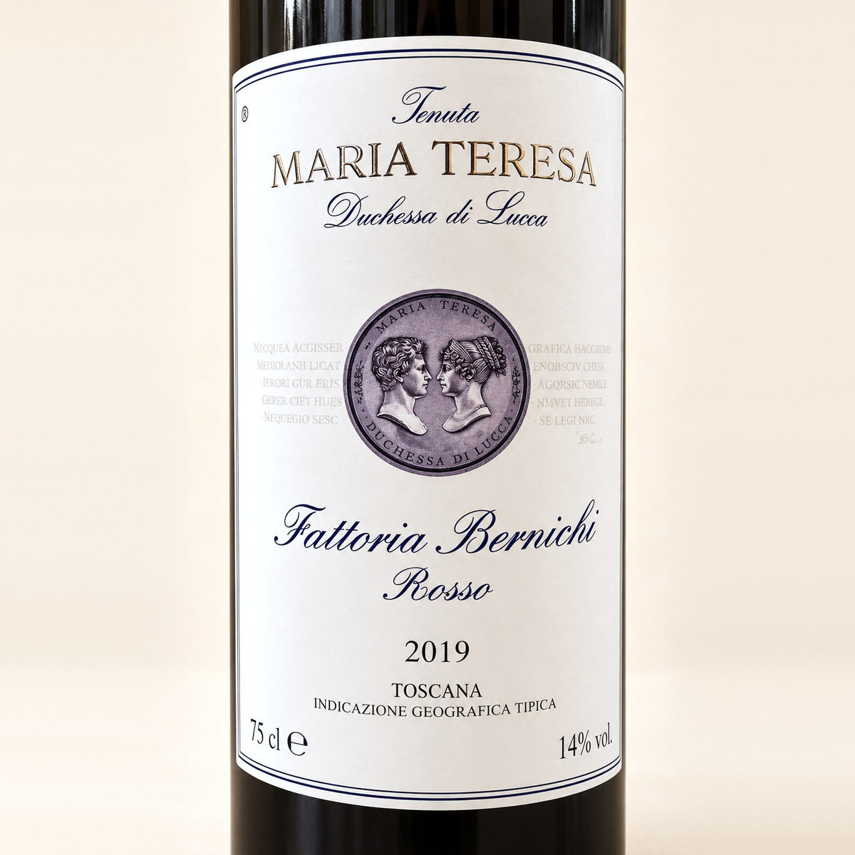 Fattoria Bernicchi Rosso 2019 di Tenuta Maria Teresa: dettaglio dell'etichetta