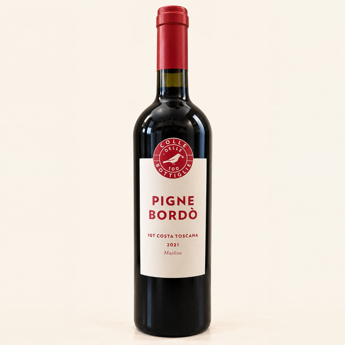 Pigne Bordò 2021 di Colle delle 100 bottiglie: bottiglia, etichetta frontale