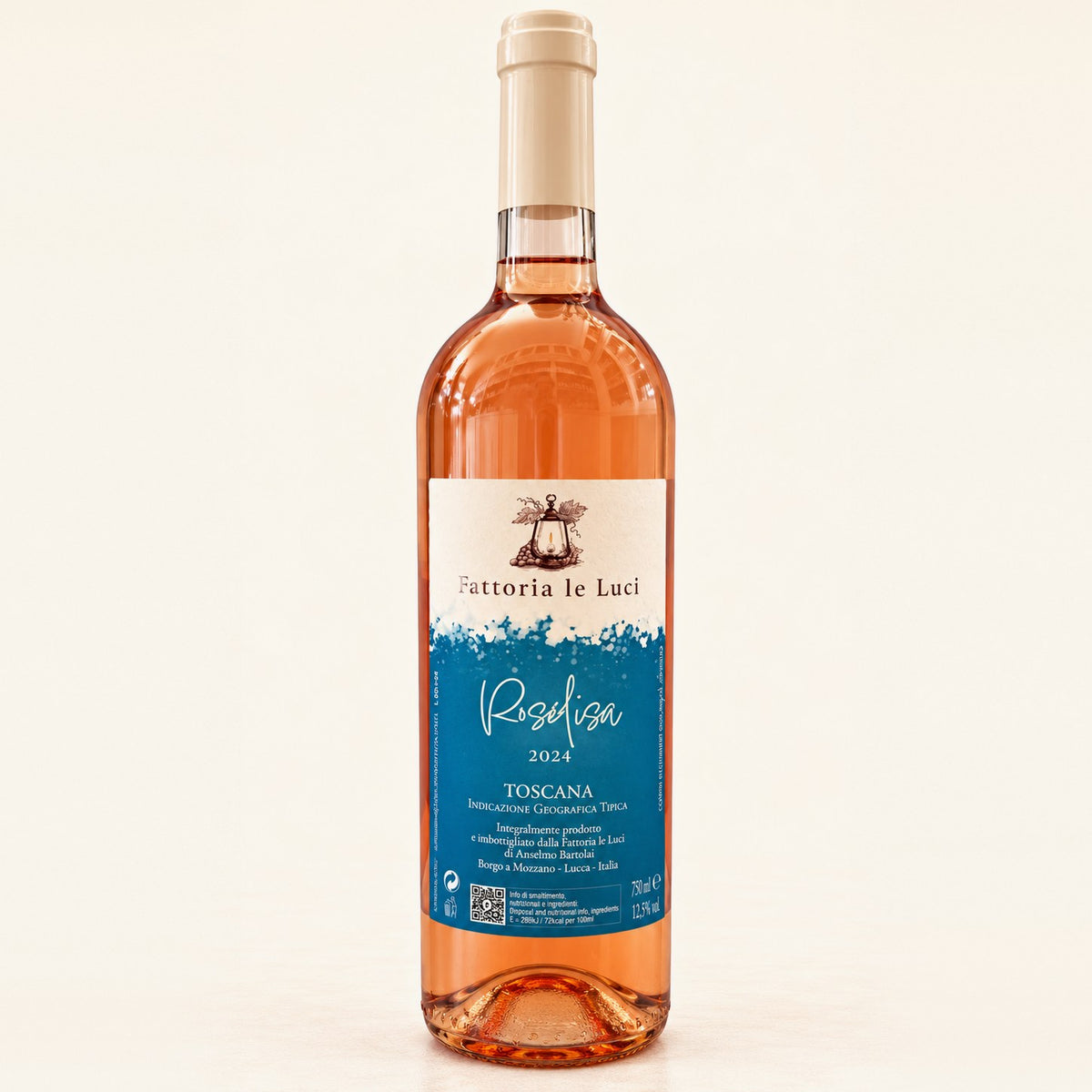 Rosélisa 2024 di Fattoria le Luci: bottiglia, etichetta frontale